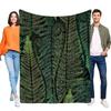 Elegant Green Leaves Blanket Soft Plush Fleece Throw for Couch Bed Chic Home Decor Gift for Nature Lovers Cozy and Lightweight D