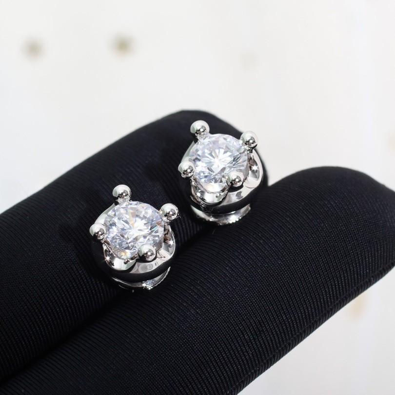 Earrings Single Main Stone 1ct European and American Style Stud Earrings
