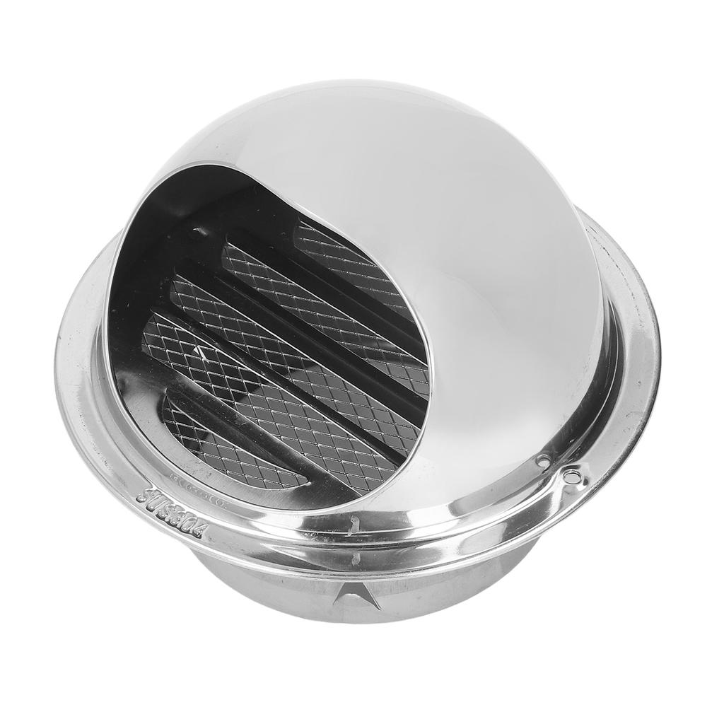Stainless Steel Round Air Vent Thicken Windproof Rainproof Round Ventilation Grille Cover with Fine Mesh