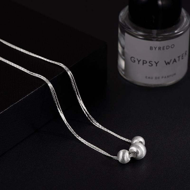 

Banyan Tree S925 Серебряное женское многослойное ожерелье-змейка с матовым шариком в стиле тяжелой промышленности Bamboo Chain