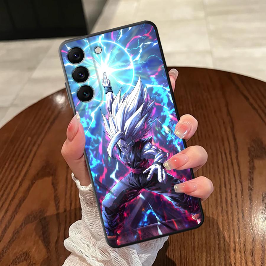 Case for Samsung Galaxy A51 A73 A22 A52 A41 A25 A71 A24 A55 A26 A72 A35 A23 A53 A36 A32 Black Soft Phone Cover Dragon Ball Son