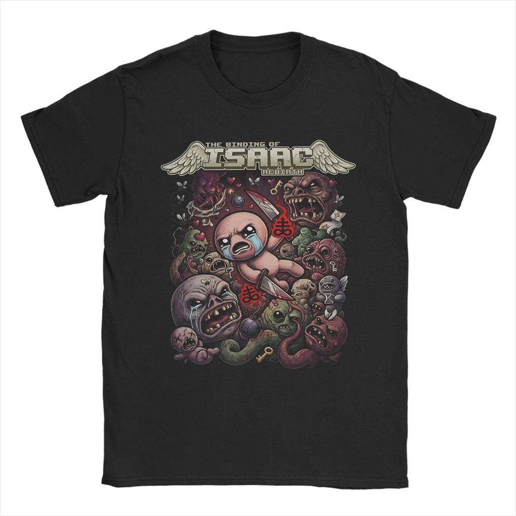 Binding of Isaac Rebirth Pixel Art Fan Unisex T Shirts Vintage Tee Shirt Short Sleeve Crew Neck TShirt 100 Cotton Gift Tops