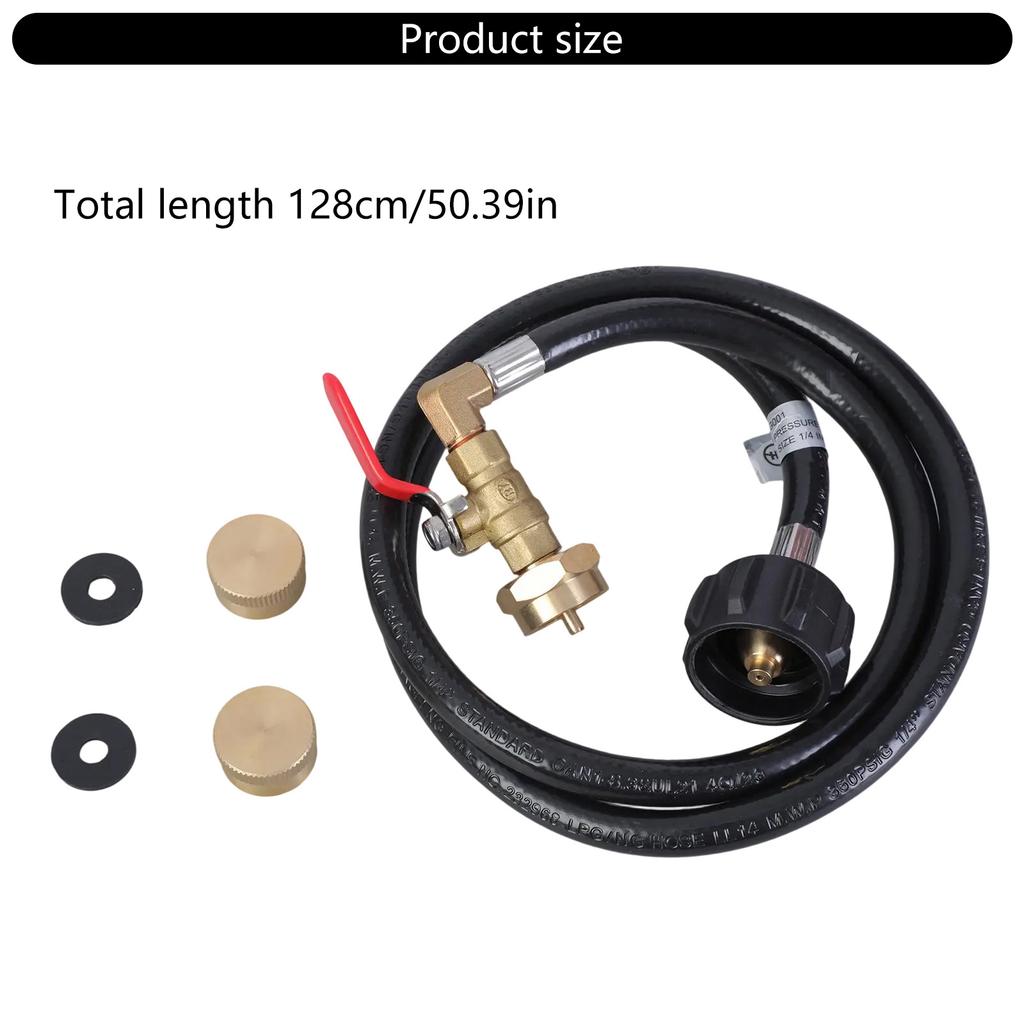 Verbesserter Propan Nachfülladapter 4ft Edelstahlgeflechtschlauch für 1lb auf 20lb Tank Umrüstung Gasanschluss
