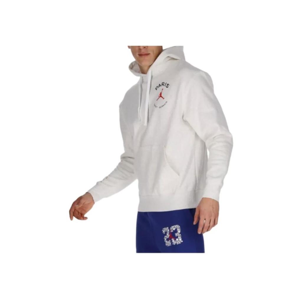 Jordan X Paris Saint-Germain Co-Branded Logo Print Hoodie Men Hoodie White DJ0395-051