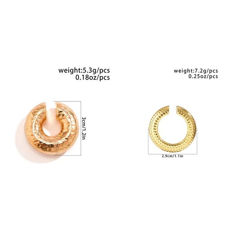 Punk Thick Ear Clip for Women Without Piercing Geometric Clip Earrings Simple Ear CuffJewelry  Personality Jewelry Metal Accessories