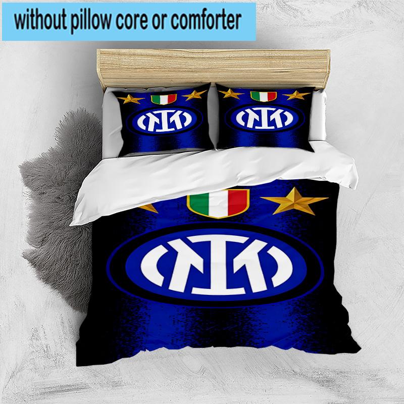 3 pezzi F.C. Set Biancheria da Letto Stampato Internazionale Milano Chiusura Copripiumino Include 1 Copripiumino & 2 Federe Set Biancheria da Letto Decorazioni per la Casa Regali