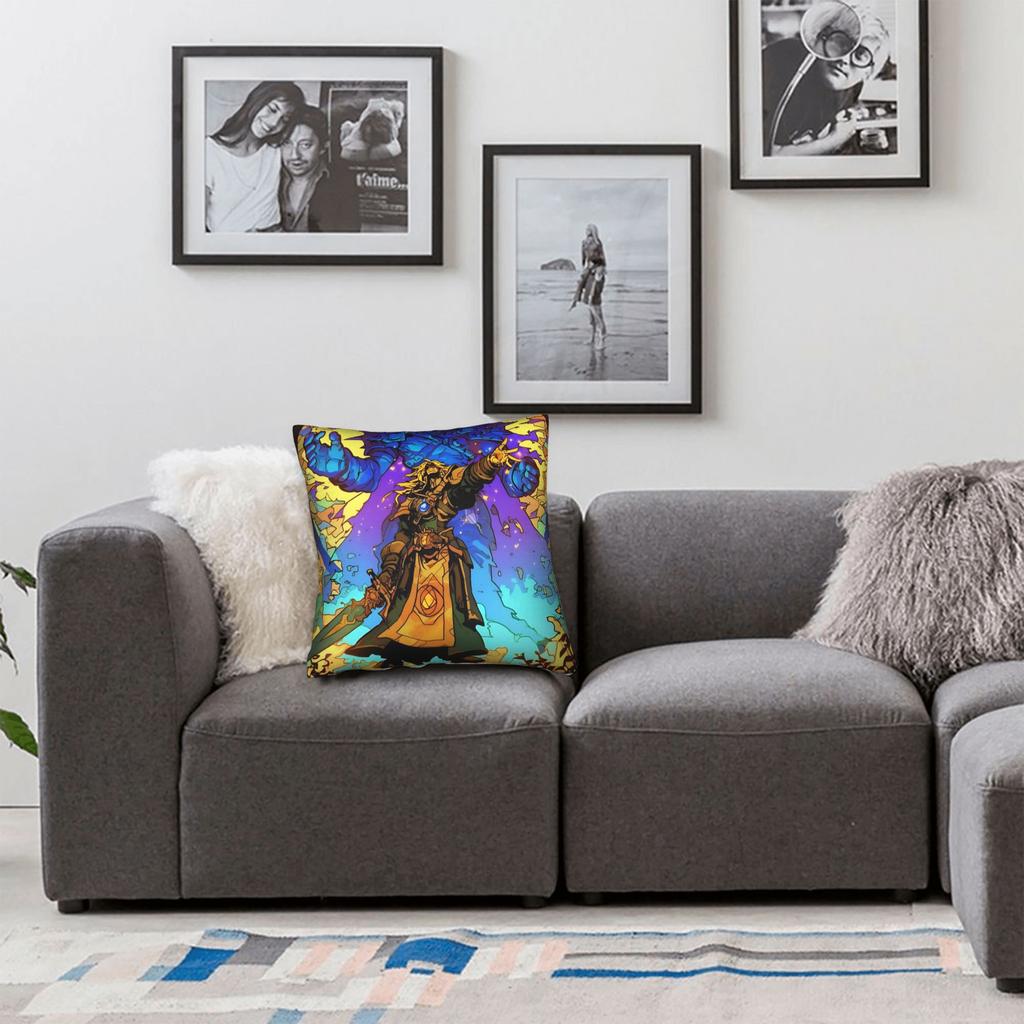 World of Warcraft Game  Pillow Cover  Soft Cushion Cover Retro Trendy Pillow Case For Living Room Sofa
