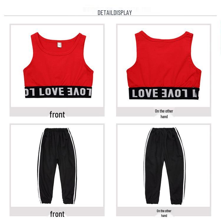 Vit kort väst i koreansk stil för tjejers hiphop streetdansuppträdande