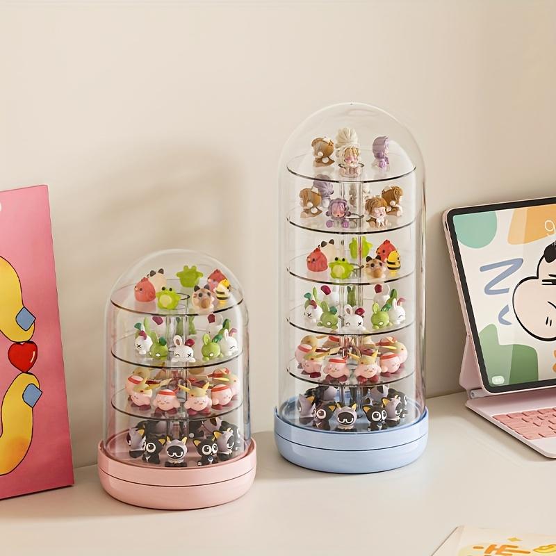 6 Layer Rotating Storage Box - Transparent Portable Earring Hairpin Headwear Organizer Box, Figurine Display Dustproof Box, Home Decoration