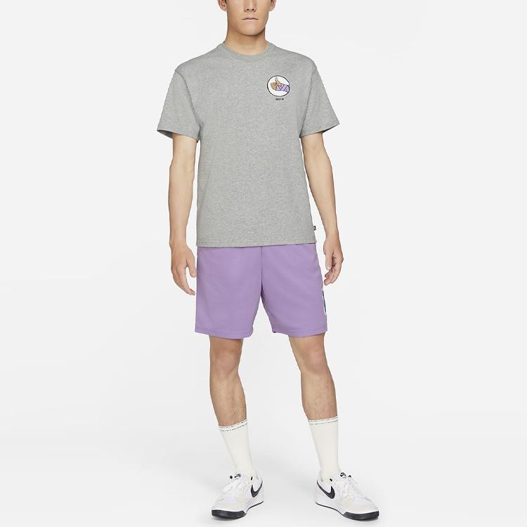 Nike Casual Sport Thumb Print Skateboard Short Sleeve T-Shirt Men Tops Grey DJ1221-063