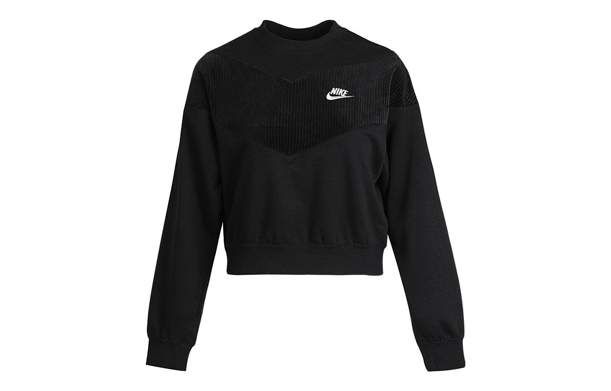 Nike Sweatshirts Women s Black Crew Neck Moderate Regular CZ1877-010 S
