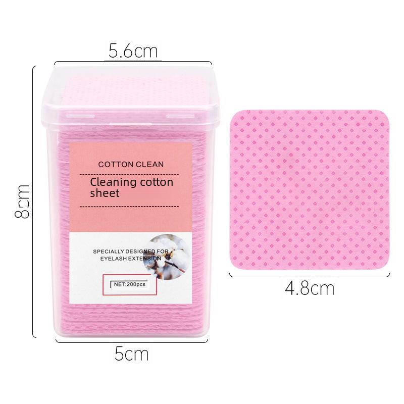 Pink Eyelash Glue Wipes: 200 Cotton Pads for Cleaning Glue Bottles