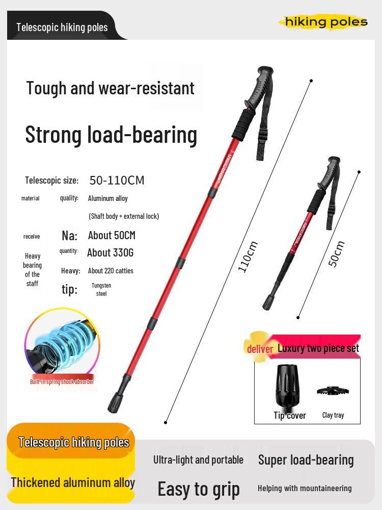 Ultra-Light Carbon Fiber Trekking Poles: Telescopic Folding Design for Men & Women, Ideal for Hiking & Climbing