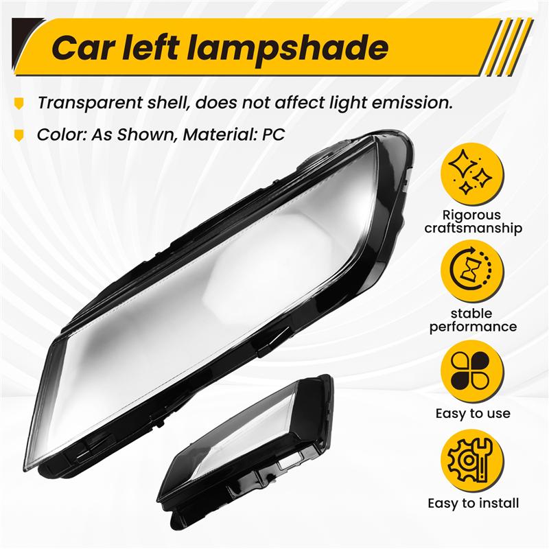 A16P-For Skoda Kodiaq 17-21 Car Front Headlamps Cover Glass Transparent Lampshades Cover Headlight Lens Auto Lamp Shell