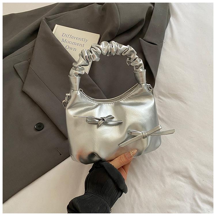 Summer Bow Underarm Bag Women's Leisure Commuter Niche Pleated Cloud Bag Dumpling Bag