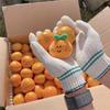 Cute Korean Version Jeju Island Orange Plush Keychain Smile Orange Fruit And Small Stone Doll Pendant Girl Daily Gift
