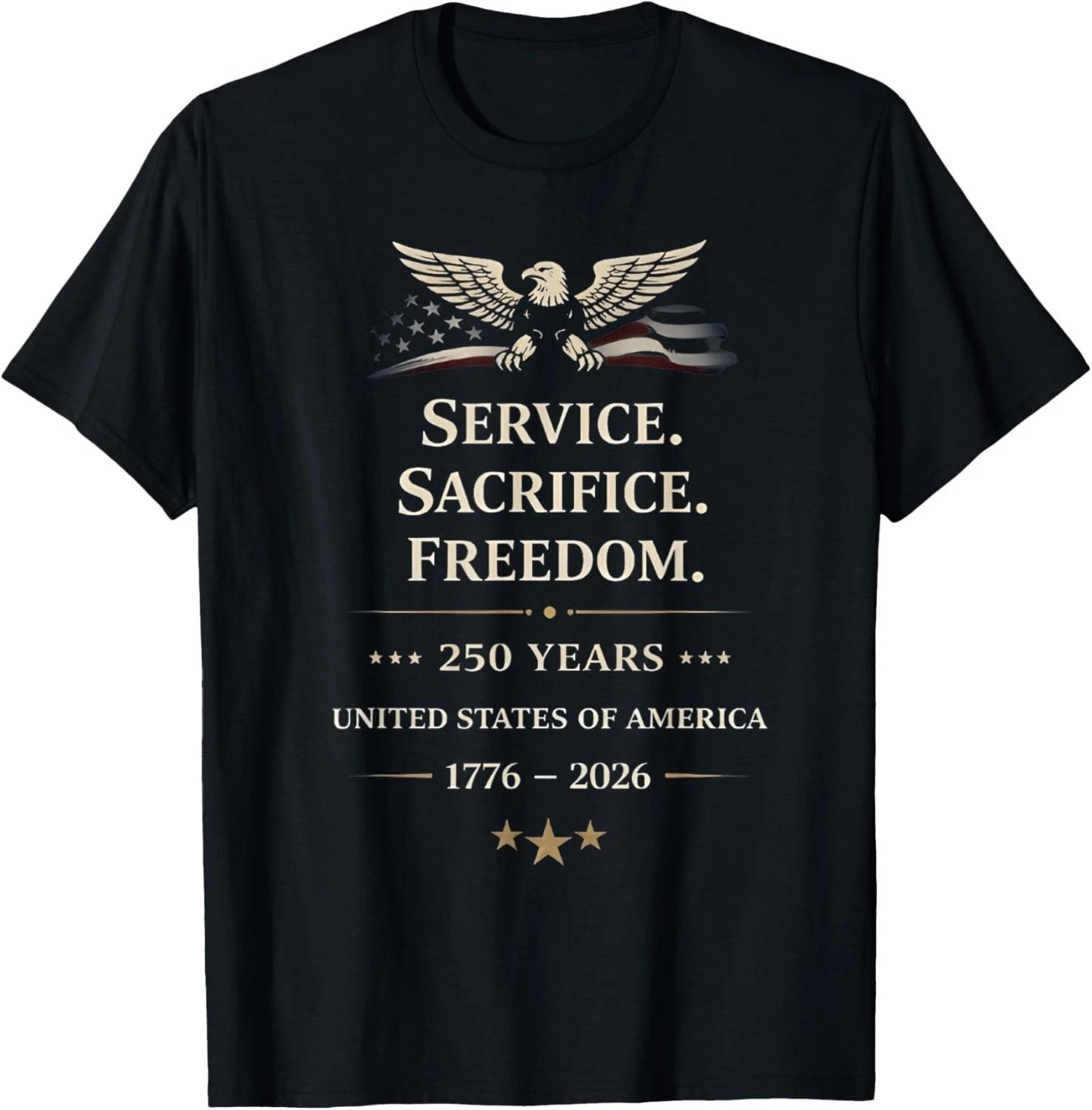 USA 250th Anniversary Veterans Military 4th of July Shirt Gift Unisex T-Shirt 4XL