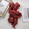 Winter Outdoor Cotton Linen Scarf Small Floral Print Long Strip Thin Soft Headscarf Multifunction Pleated Vintage Warm Shawl