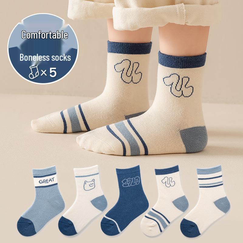 25 New Autumn/Winter Solid Color Girls' Mid-Calf Cotton Socks
