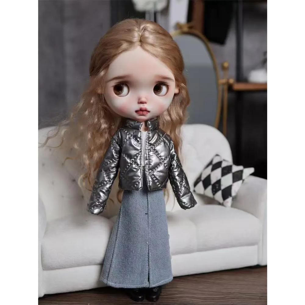 1/6 Blythe Doll Clothes Outfit Warm Cotton Coat Suit Winter Coat Down Jackets Doll Clothing Accessories
