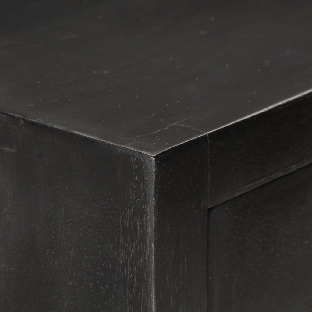 Drawer Chest Black & Gold 45 x 30 x 105 cm Solid Mango Wood