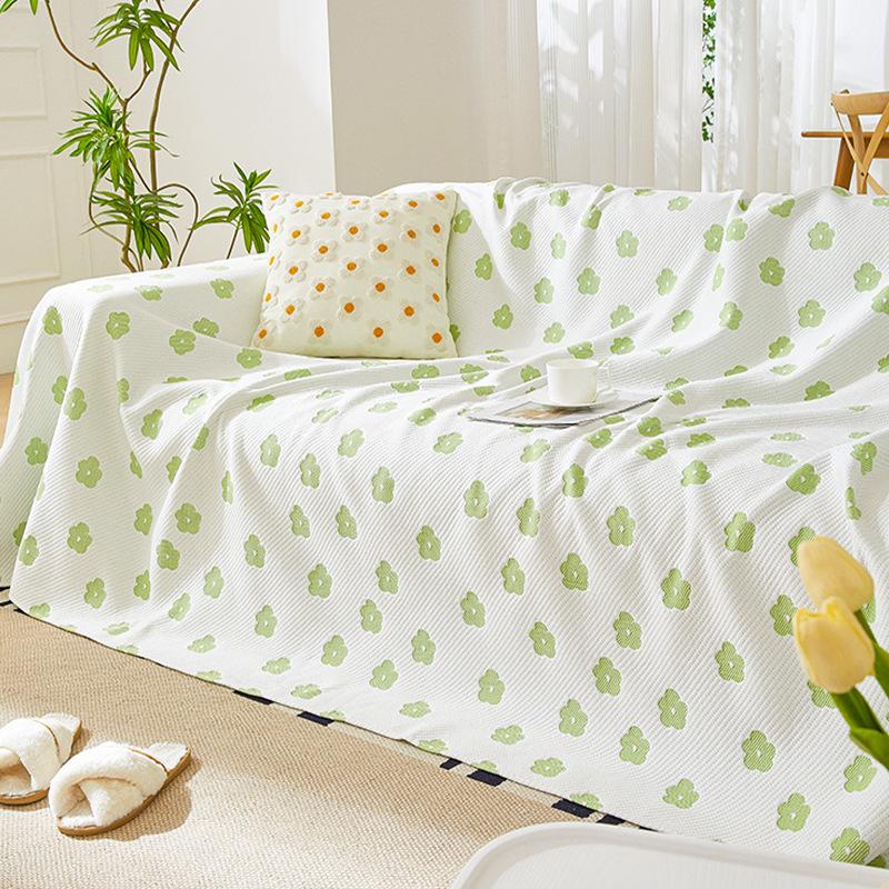 Ice Silk Sofa Towel Summer Cool Sofa Cover Cloth Cushion Modern Simple Non-Slip Leather Sofa Full Cover Blanket