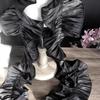 1Yard 18CM Wide Pleated Lace Ribbon Trim Shiny DIY Sewing Material Satin Pleated Ribbon Fabric