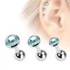 3 Pcs Rhinestone Ear Studs Fashion Tragus Helix Bar Cartilage Piercing Earrings