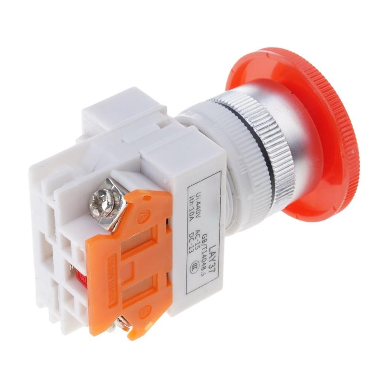 Light Mushroom Emergency Stop Push Button Switches Illuminated Shut Estop Button 1 NC 1 NO 660V 10A
