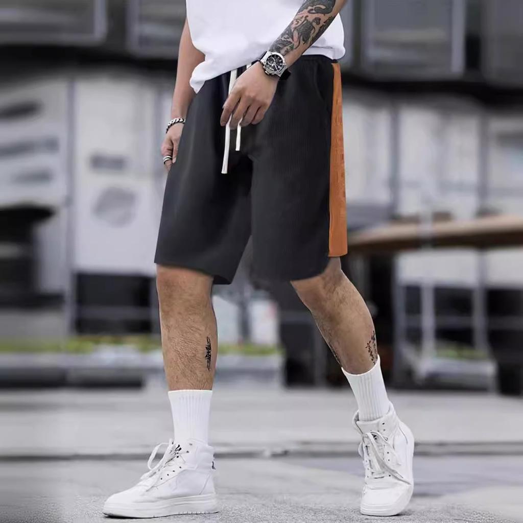 New Men's Colour Block Sports Shorts Loose Summer Outdoor Casual Pants