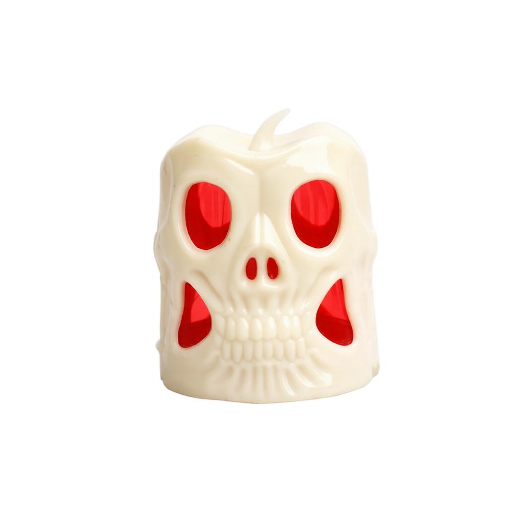 Skull Shape Candle Light Decorative Tabletop Ornament for Party Scene Small Oil Lamp Halloween Event Gift Home Decor