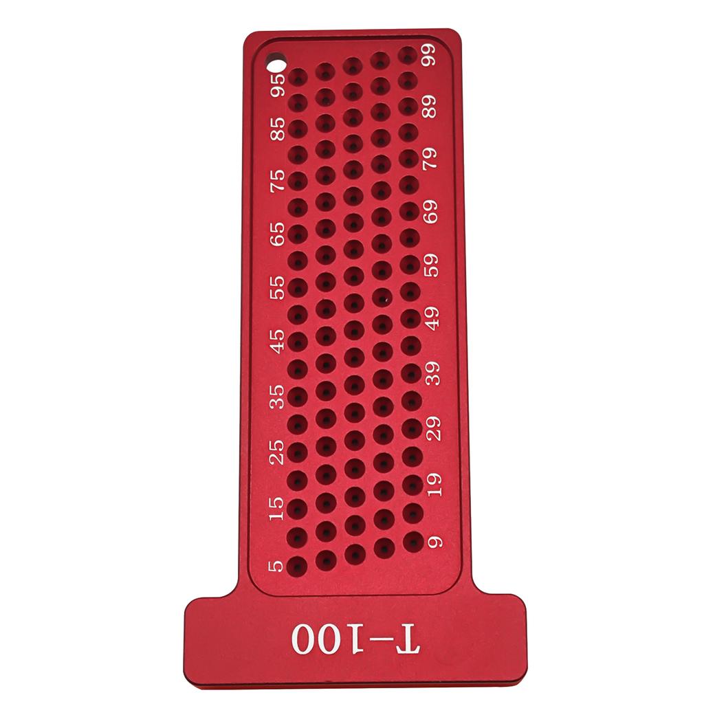 Hole Positioning Ruler Aluminum Alloy 100mm Metric Scale T Ruler Woodworking Square