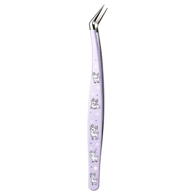 Stainless Steel Curved Tweezers Anti-static High Precision 1Pcs for DIY Sticker Craft Jewelry Repair Handicraft Work