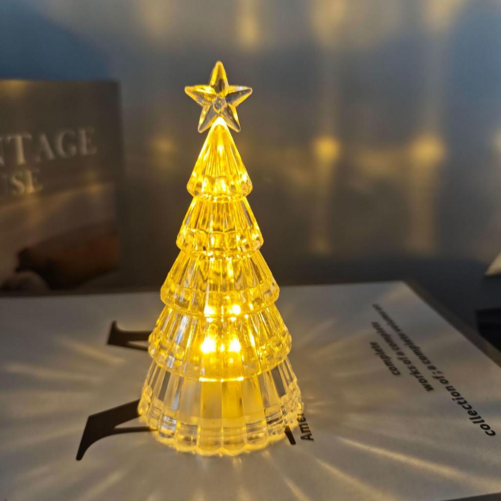 Seven-Color Star Christmas Tree Night Light - Decorative Bedside Table Lamp