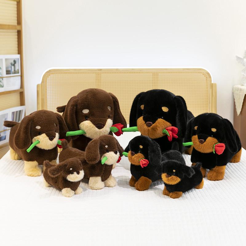 Dachshund Rose Plush Toy Stuffed Animal Baby Doll Home Decoration Gift Kids