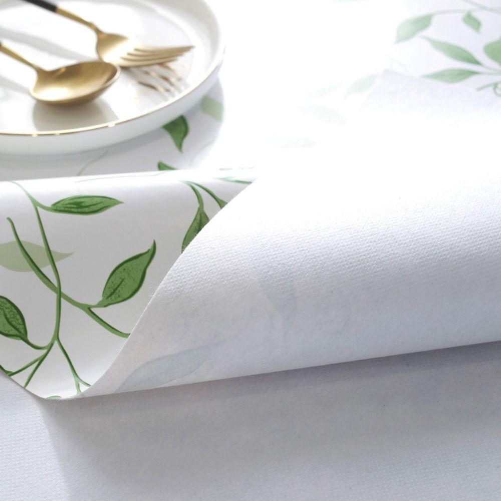 PVC Waterproof Tablecloth Bamboo Leaves Printed Table Decor Cloth Table Cover  Kitchen