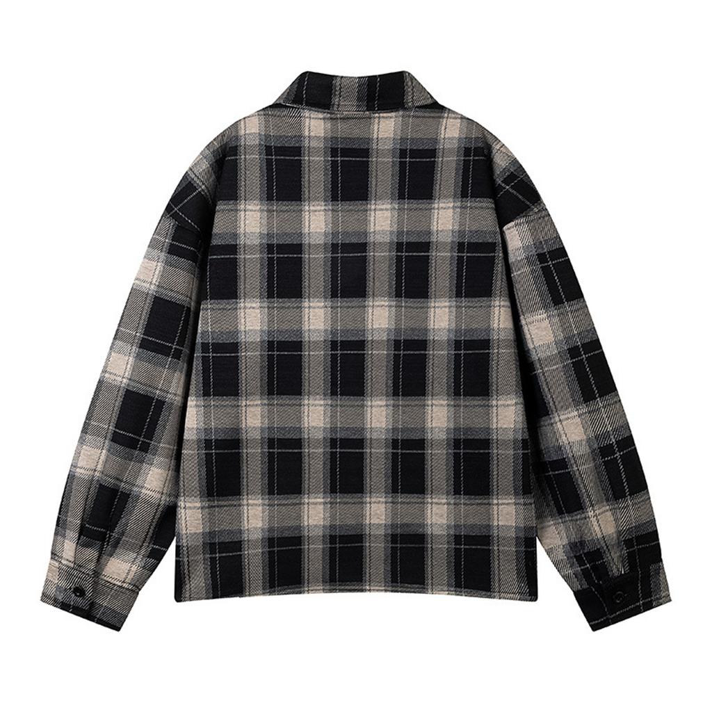 Mens Plaid Shirt Fall Regular Fit Long Sleeve Plaid Shirt Casual Button Down Shirts Flannel Jacket With Pocket