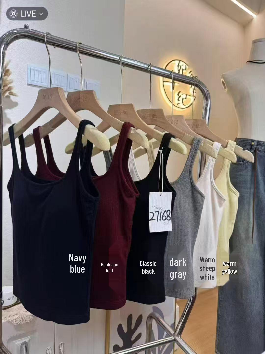 

Женский осенне-зимний теплый облегающий жилет-майка с квадратным вырезом Feizi Ji Dark Blue