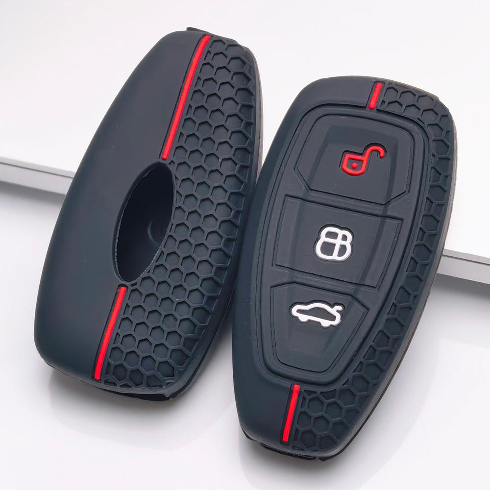 Upgraded Silicone Key Protector for Ford 3 Button Smart Remote, Fits Ford Focus Mondeo Kuga Escape Galaxy C-Max S-Max, Protective Accessory