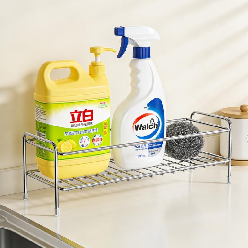 Modern Stainless Steel Sink Caddy for Sponge Storage Ideal for Kitchen Countertop