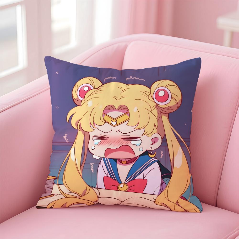 Anime S-Sailor Moons Cushion Cover Comfortable Reversible Pillow Cover Ideal For Car Sofa Bedroom & Beyond