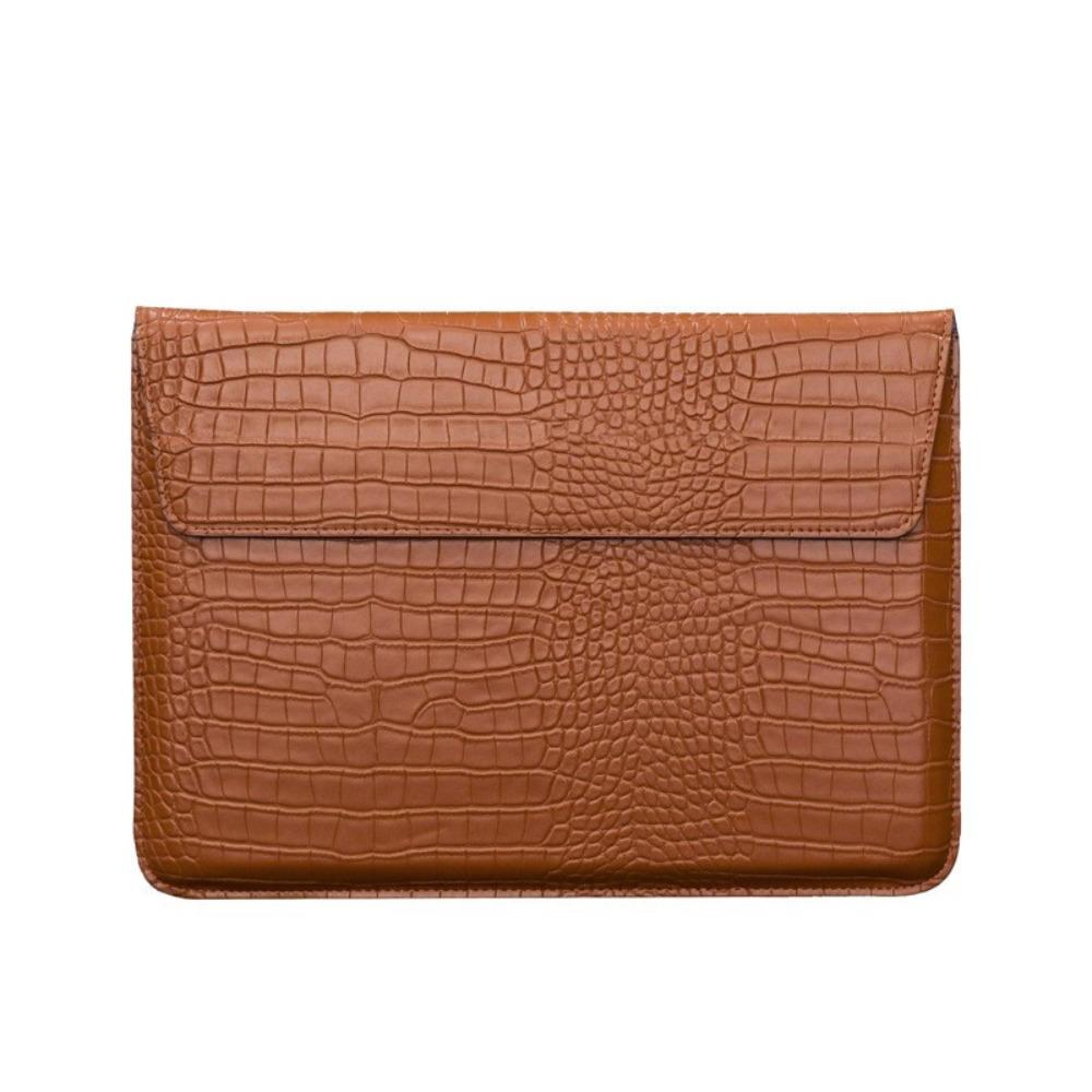 

Magnetic Closure 13inch Laptop Bags Envelope Design Leather Laptop Sleeve Pouch Lightweight Bracket Notebook Sleeve Office Use коричневий