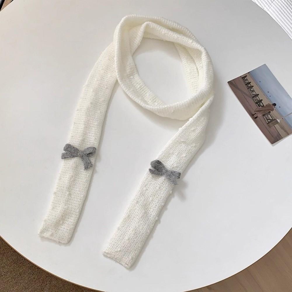 Harajuku Strickschal Punktmuster Lange Schmale Schals Einfache Schleife Wolle Schal Outdoor