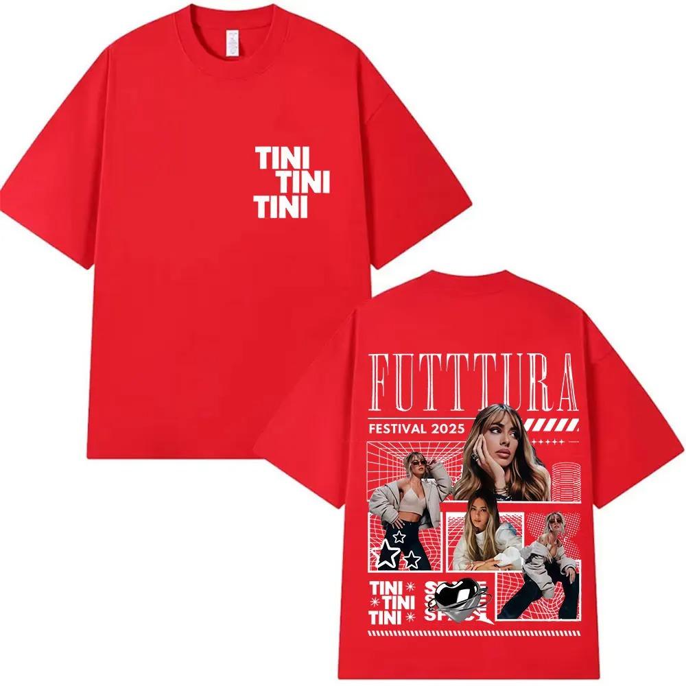 Singer TINI STOESSEL's Future Tour Album 2025 T-shirt for Men and Women's Fashion Summer Print 100% Pure Cotton T-shirt