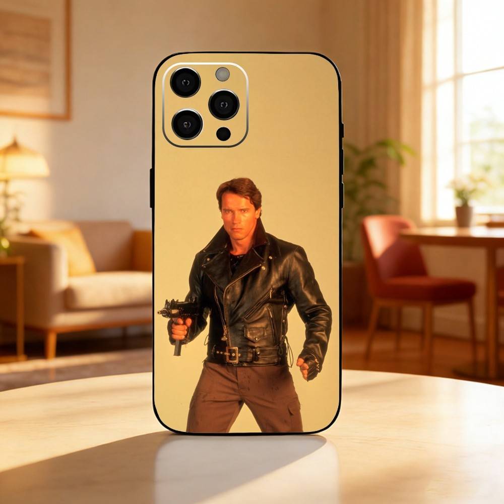 A-Arnold S-Schwarzenegger Phone Case For iPhone17,16,15,14,13,12 Plus,Max Soft Silicone Black Cover