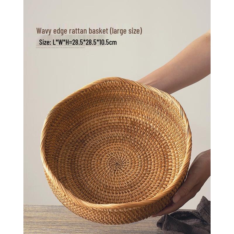 Плетеная вручную ротанговая корзина для хранения в виде волны