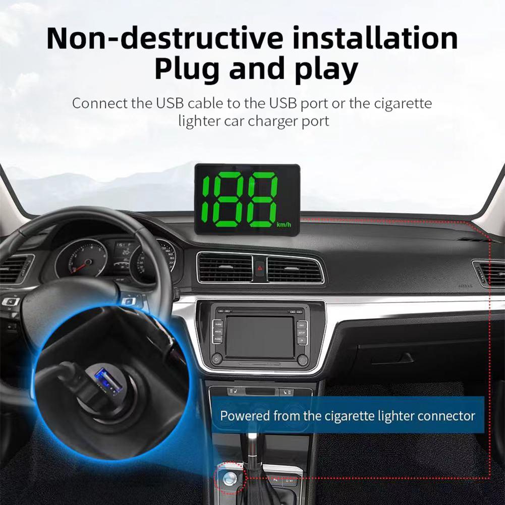 Univerzální digitální GPS tachometr pro auto HUD Head-Up Display Zobrazení rychlosti KM/H MPH Systém alarmu překročení rychlosti