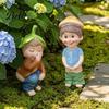 Humoristisch Tafelblad Beeldje Hars Poepend Jongens Beeldje, Grappig Zindelijk Jongens Figuurtje, Creatief Planken Ornament Beeld voor Tuin Binnen Decoratie Grillig