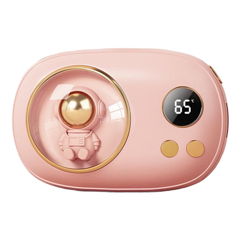 Digital Display Mini Astronaut Hand Warmer 5200 Mah 2-In-1 Charging Hand Warmer Device розовый