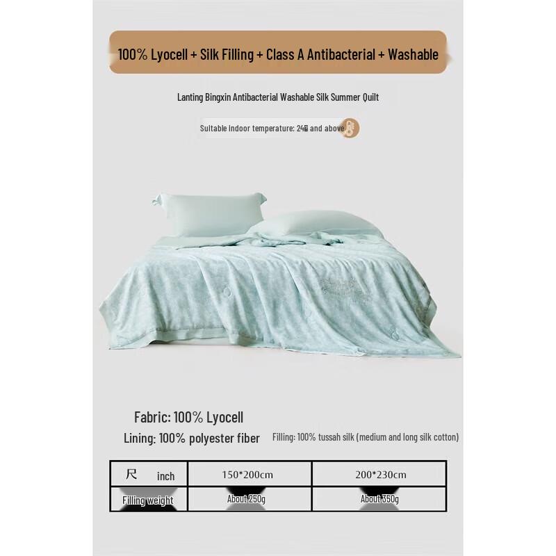 

Mercury Home Textiles Lanting Одеяло из тутового шелка с антибактериальным наполнителем Ice Core, моющееся